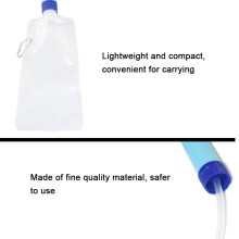 Portable Water Purifier Ultrafiltration Camping Hiking 210mm Blue