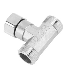 304er Edelstahl 3-Wege-T-Stück Rohrfitting G1/2 Wasser- und Luftschlauchadapter
