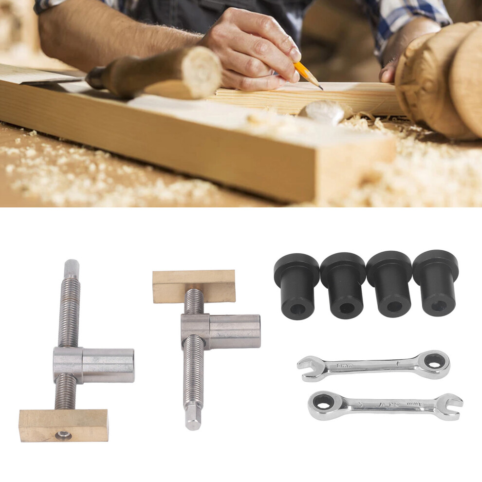 2Pcs Woodworking Desktop Clip Clamp Brass Fixture Vise +4 Bench Dogs 20Mm 4621338690938