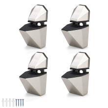 Pack of 4 Glass Shelf Brackets, Adjustable Glass Clamps for 3-16 mm Thick Glass, Ideal for Living Room Kitchen Bathroom