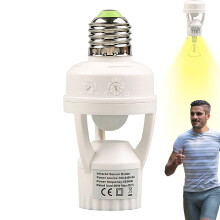 Motions Activated Bulb Adapter with Motion Sensor, Waterproof Smart Lamp Holder, 4.69 x 2.2 x 2.2 Inches, Multicoloured