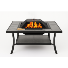 Homeology SHANGO Prime Multi-Functional Black with Ceramic Tiles Outdoor Garden & Patio Fire Pit/Coffee Table/Ice Bucket/Barbecue
