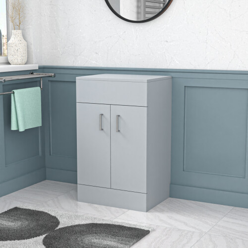 NES Home Nes Home 500mm Matte Grey Vanity Unit Cabinet With Worktop