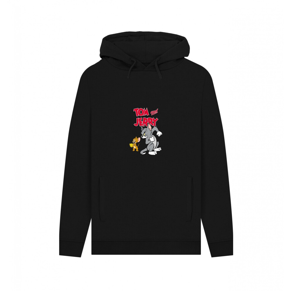 Tom And Jerry (Xl, ) Unisex Adult Cheese Hoodie Men's Black