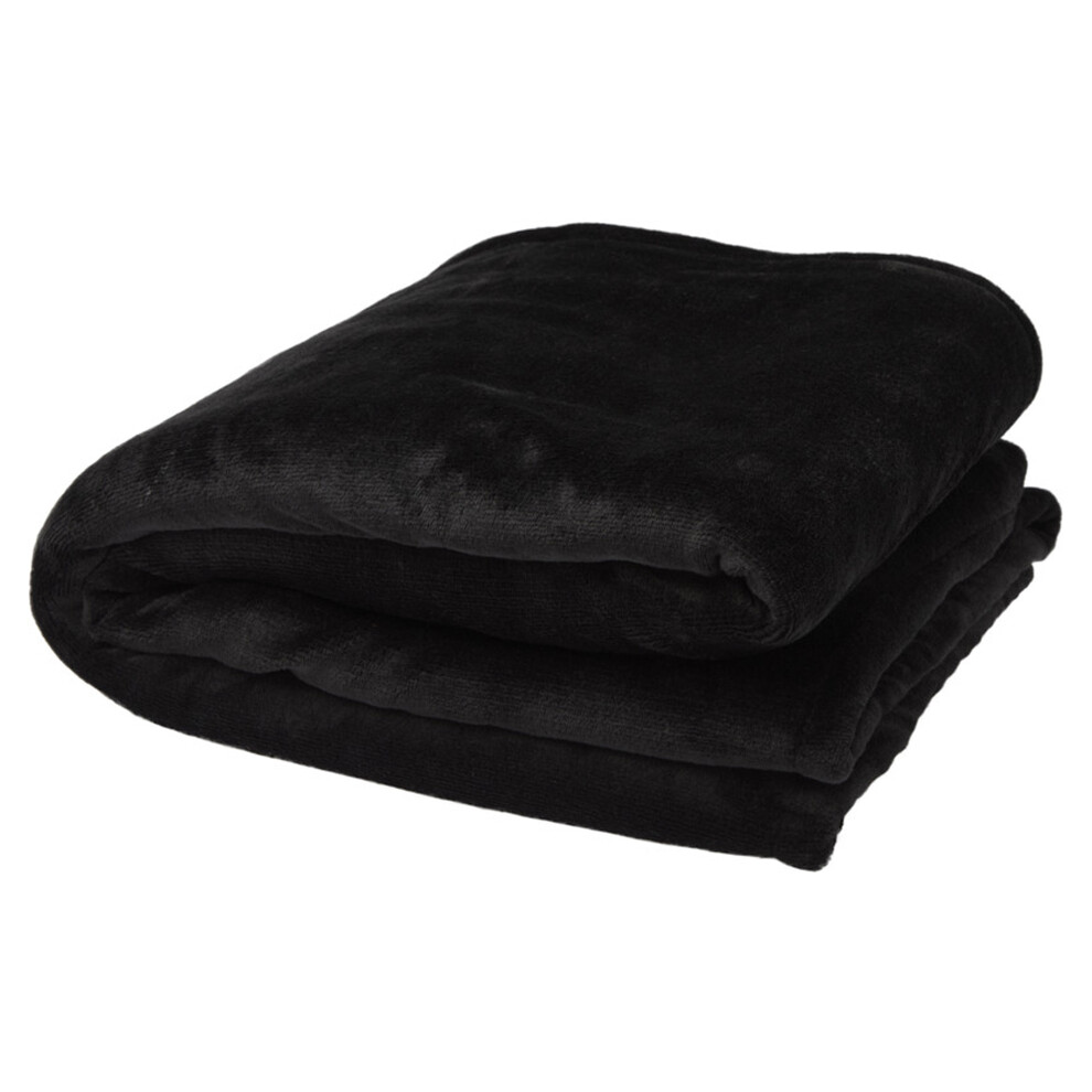 Floso Black (One Size, Solid ) Ashen Sherpa Recycled Blanket
