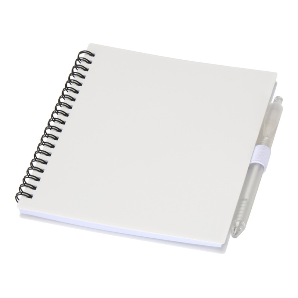 Floso White (One Size, ) Niove Soft Cover Recycled Plastic Notebook & Pen Set