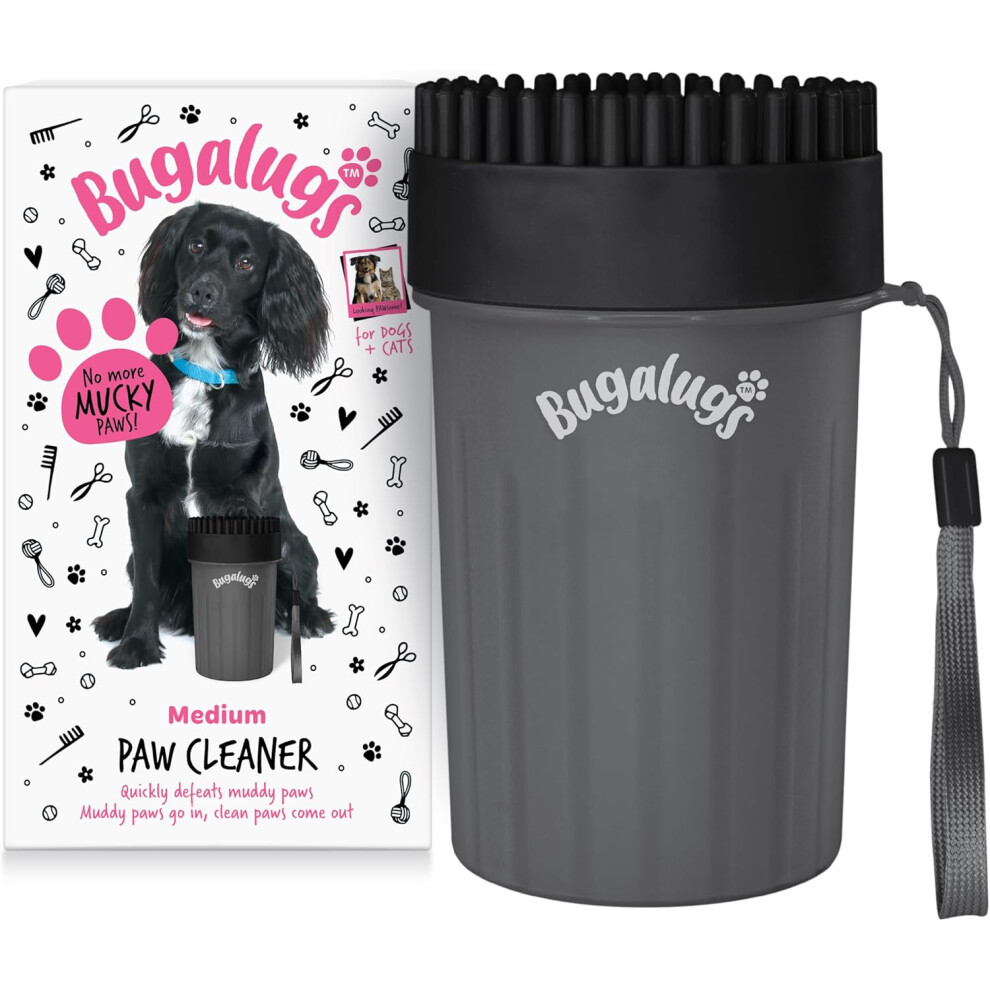 Bugalugs (, Medium) Dog Paw Cleaner Paw Washers For Dogs. A Portable Shower Paw Cleaner For Dogs & Cats. Foot Washer Is An Essential Paw Washer D Black