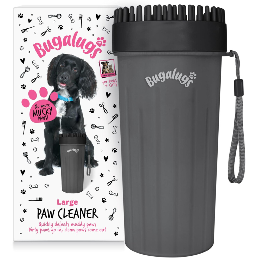 Bugalugs (, Large) Dog Paw Cleaner Paw Washers For Dogs. A Portable Shower Paw Cleaner For Dogs & Cats. Foot Washer Is An Essential Paw Washer Do Black