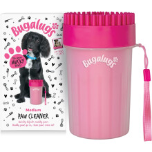 (Pink, Medium) Bugalugs Dog Paw Cleaner Paw Washers For Dogs. A Portable Shower Paw Cleaner For Dogs & Cats. Foot Washer is an Essential Paw Washer Dog Walking