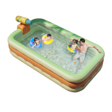Inflatable PVC 3-Layer Foldable Swimming Pool 4.3ft Orange