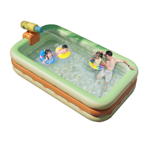 Inflatable PVC 3-Layer Foldable Swimming Pool 4.3ft Orange