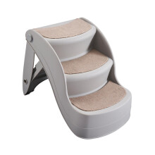 Collapsible Dog Stairs and Non-Slip Cat Ramp, Sturdy 3 Step Pet Ladder for Puppies and Senior Dogs, Lightweight Design