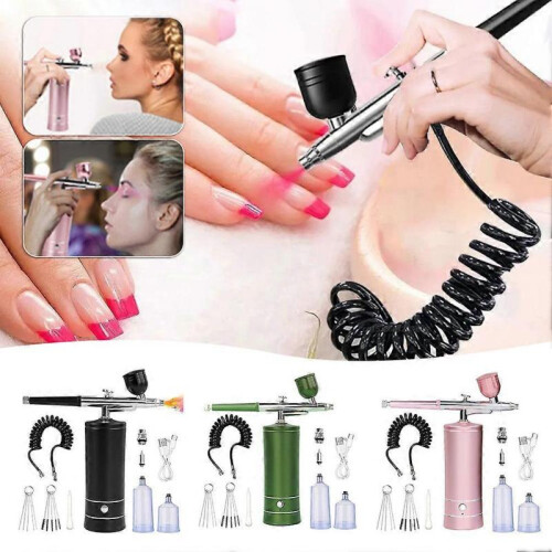 (Black) Airbrush Kit Multifunctional Cordless Airbrush Machine Kit Professional Studio Finishes 1
