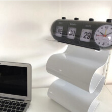 Kalender-Wecker mit innovativem Design, dekorativer Spring-Tischuhr, geeignet für Zuhause, Wohnzimmer, Schlafzimmer, Büro, Schwarz