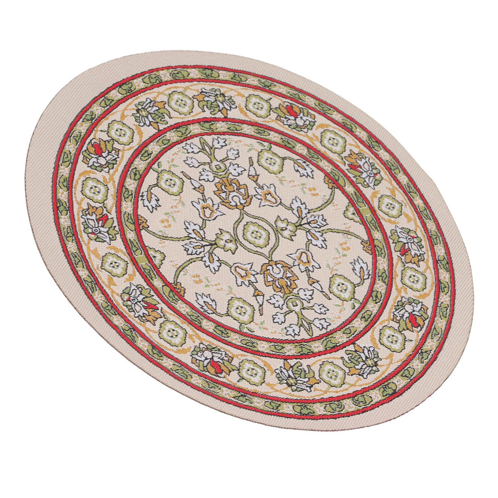 12" Dollhouse Round Carpet – Woven Fabric Miniature Rug for Decoration