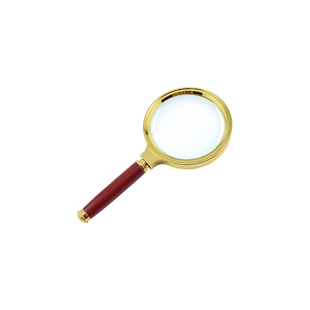5x Magnifying Glass with 10x Zoom, 80mm Lightweight Handheld Loupe for Hobbies, Coins, and Newspapers