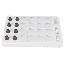 Wireless MIDI Controller with 16 RGB Backlit Pads and 8 Assignable Knobs for USB MIDI Pad Control in Black for GarageBand and Studio One