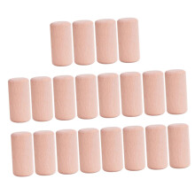 20 Pieces Wooden Building Blocks Set - Cylinder Block Fantasy Pattern Geometric Beech Wood Toys in Pink Color
