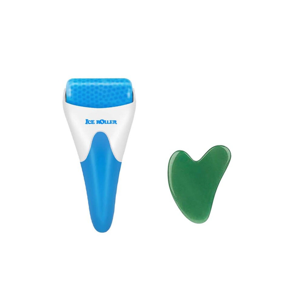 Ice Roller for Face Massage, Gua Sha Roller with Cooling Jade, Facial Massage Tool for Skincare and Puffiness Relief