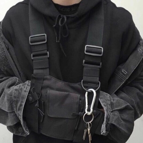 Brustgurt-Rig-Tasche Schwarz Walkie-Talkie-Halter 2