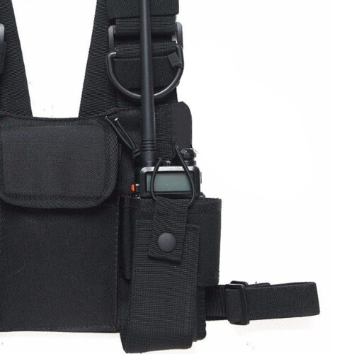 Brustgurt-Rig-Tasche Schwarz Walkie-Talkie-Halter