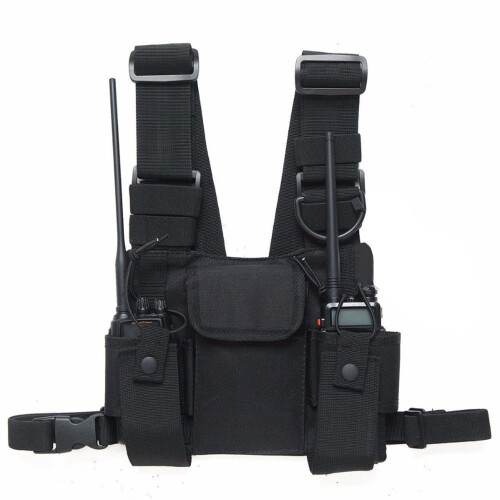 Brustgurt-Rig-Tasche Schwarz Walkie-Talkie-Halter 1