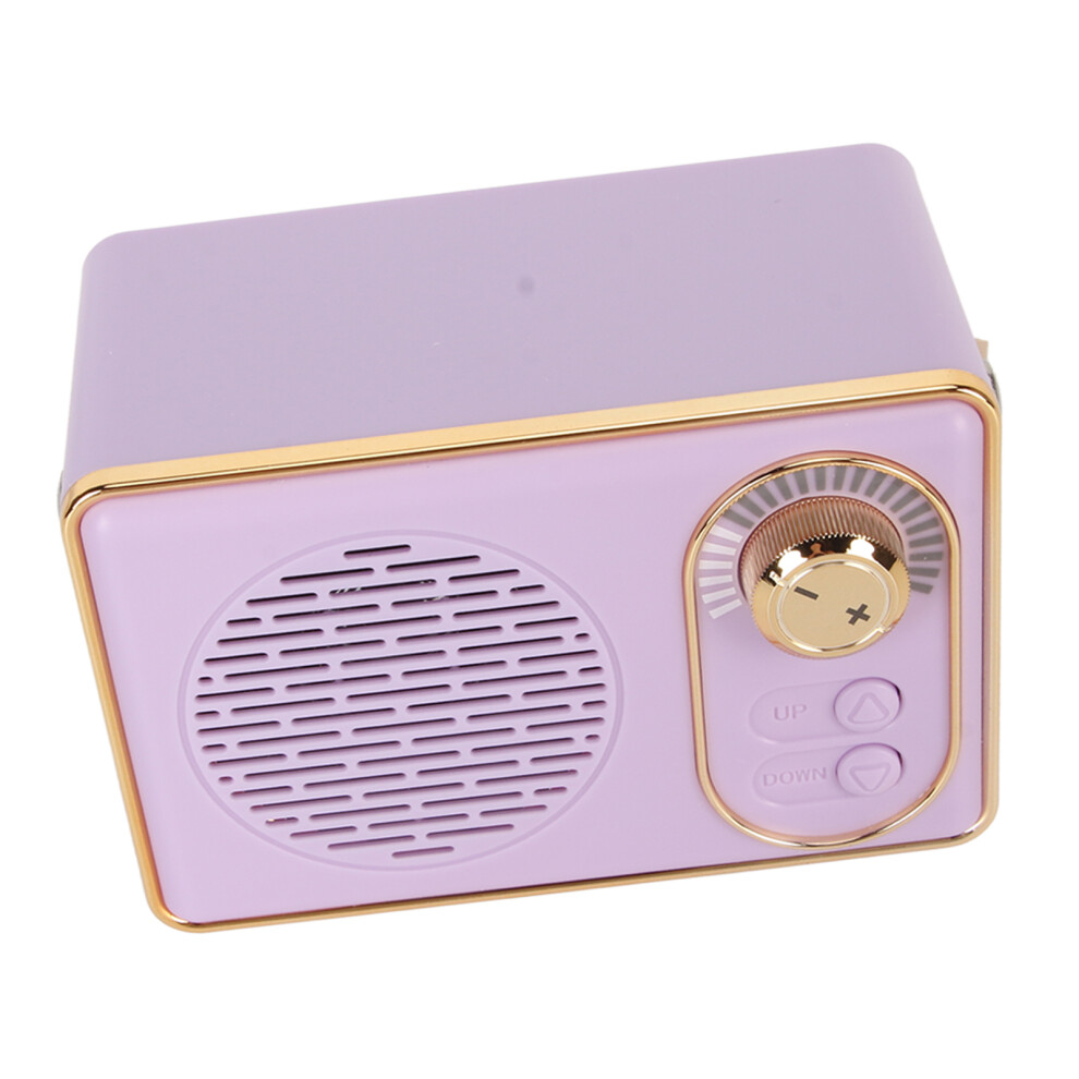 Vintage Mini Bluetooth Speaker 5.0 Mp3 Player Aux Usb Rechargeable Purple 3351338715362