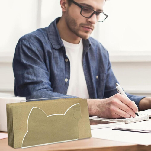 Transparent Envelope Holder for Desk, Cat-Shaped Acrylic Document Organizer, Clear Envelope Display Rack, Letter Storage Solution 1