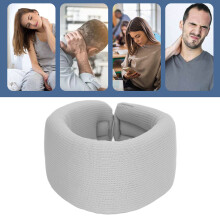Halskrause Grau Nylon Hoch Elastischer Schwamm Kinnkrümmungsdesign Nackenstütze für Zuhause M