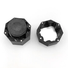Cue Chalk Box Halter Aluminiumlegierung Achteckige Universelle Billardkreidebox für Billardzubehör Schwarz