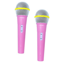 Fake Microphone Toy for Kids - Lightweight 18x5cm Pink Simulation Microphone Model for Pretend Play Activities