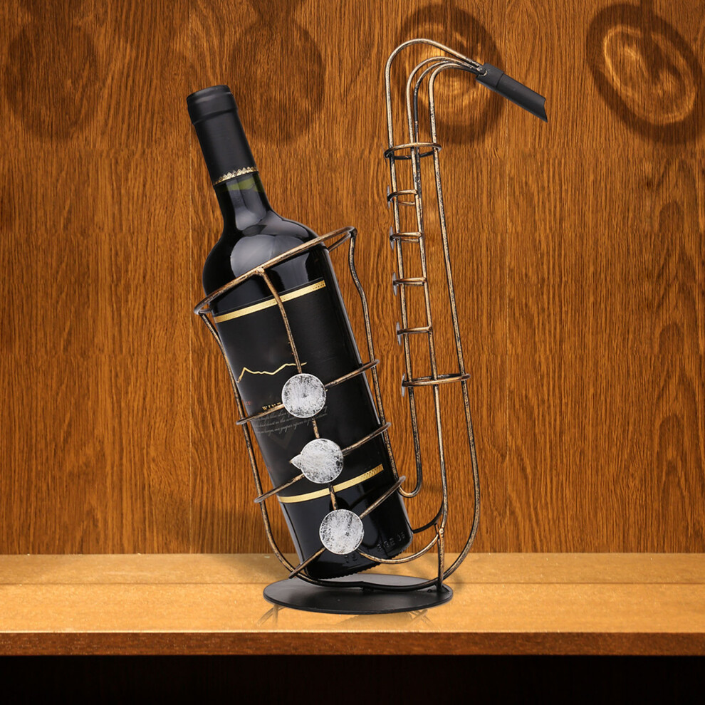 Saxophone-Shaped Wine Bottle Holder â Metal Home Decor for Wine Lovers-image-OPC-PJHF7JY-NEW