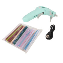 Rechargeable Mini Hot Glue Gun 10W, 2200mAh, Green, USB Charging