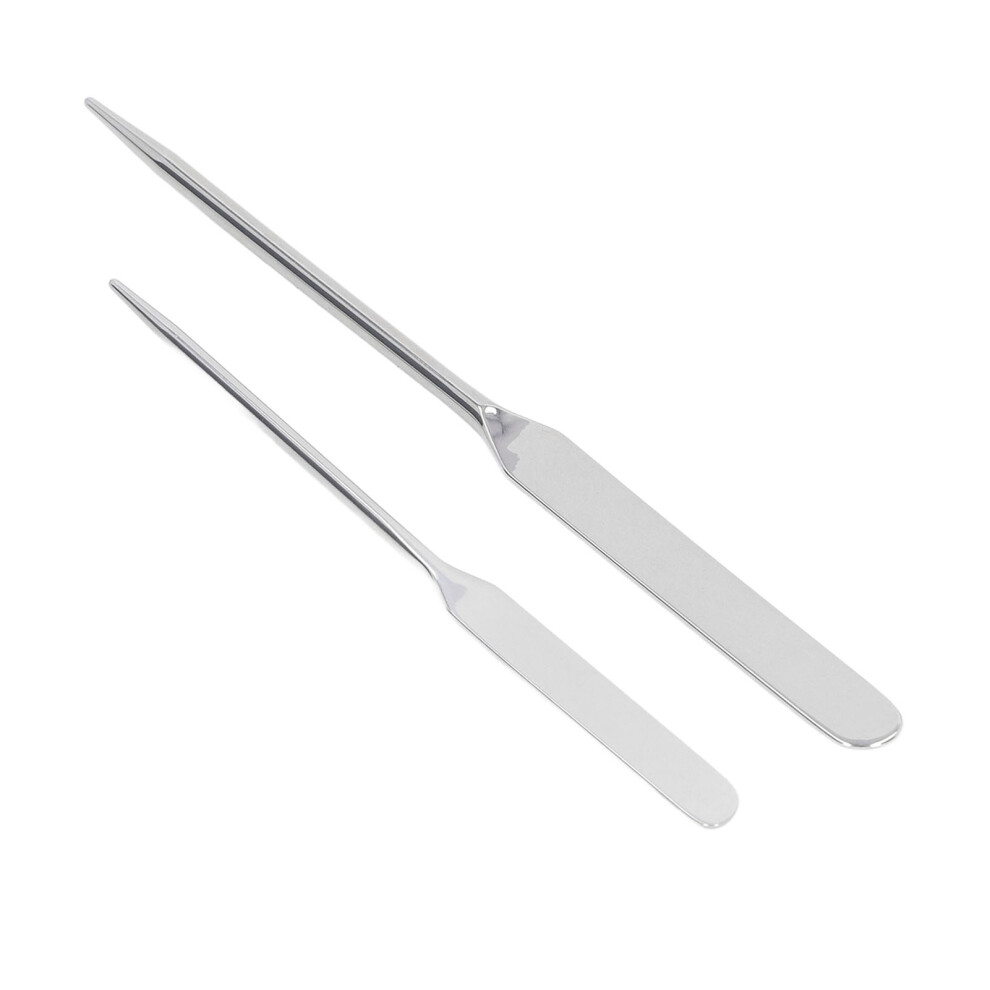 2pcs Stainless Steel Makeup Foundation Mixing Spatula, Double Ended Nail Glue Stirrer