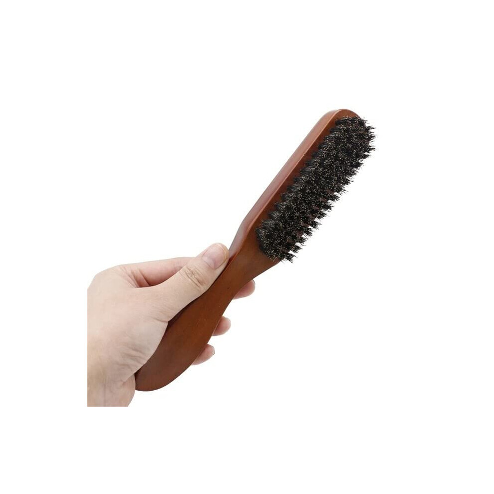 Soft Boar Bristle Beard Brush with Wooden Handle for Men, Hair Styling Comb for Beard and Moustache, Shaving Brush