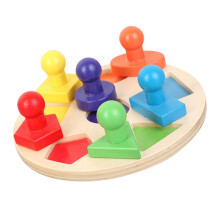 Wooden Geometric Sorting Board Set for Early Learning - Colorful and Safe Educational Toy for Seniors, Promotes Shape and Color Recognition