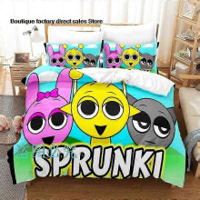 (200x200cm 78x78in) x2251 Bed SheetsSprunki Bedding Set Twin Full Size Bed Set Adult Kid Bedroom Duvetcover SetsSprun