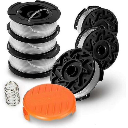 6 puolan sarja Black Decker Trimmeriin, Nylon Line, Siima 1,65 mm + 1 korkki + 1 talttajousi