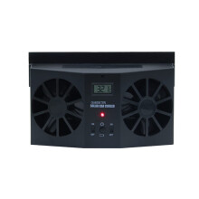 Solar Power Car Fan Dual Mini Air Cooler for Summer, Portable Cooling Fan, Universal Fit, White/Black, Compact Design
