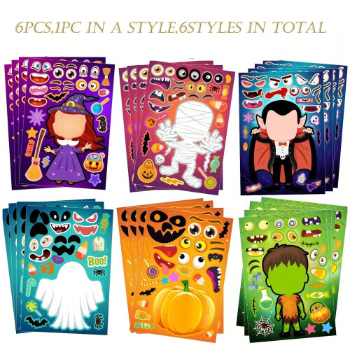 (style-1, 900*2000*150MM) 6Pcs Halloween Stickers, Make Your Own ...