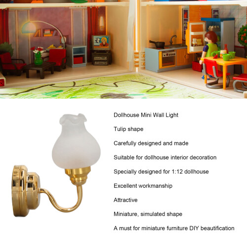 Tulip 1:12-Maßstab LED-Wandlampe 3V 120mAh Silber 2
