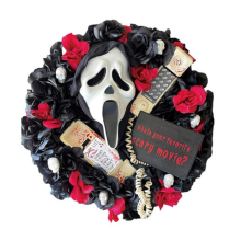 (wreath) Halloween Screaming Ghost Garland Spooky scary Door Hanging Terrifying Wreath Witch