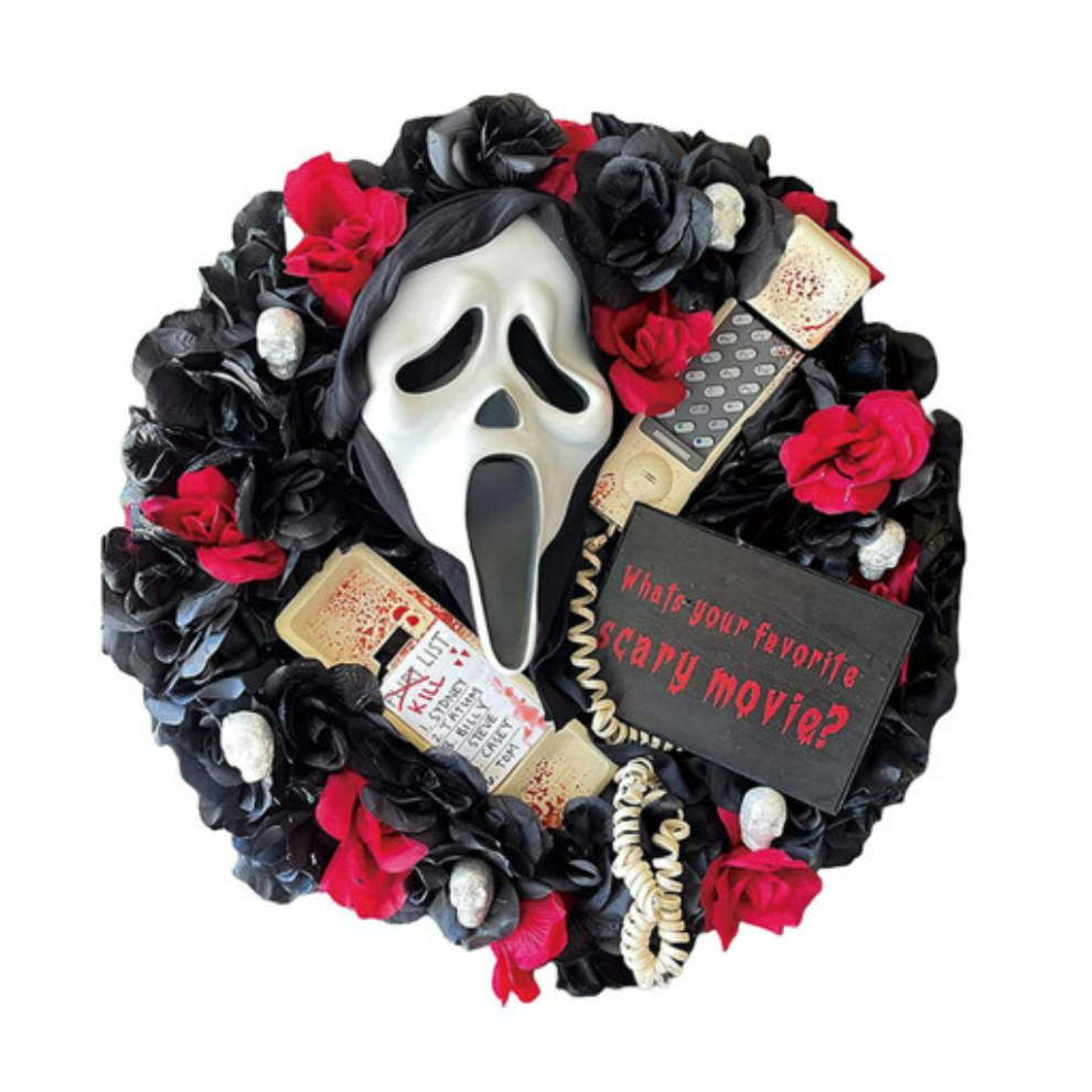 (wreath) Halloween Screaming Ghost Garland Spooky scary Door Hanging Terrifying Wreath Witch