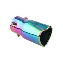 Car Exhaust Nozzles Silencer Tip, Stainless Steel Chrome Heart-Shaped Bolt-On Muffler for Universal Compatibility
