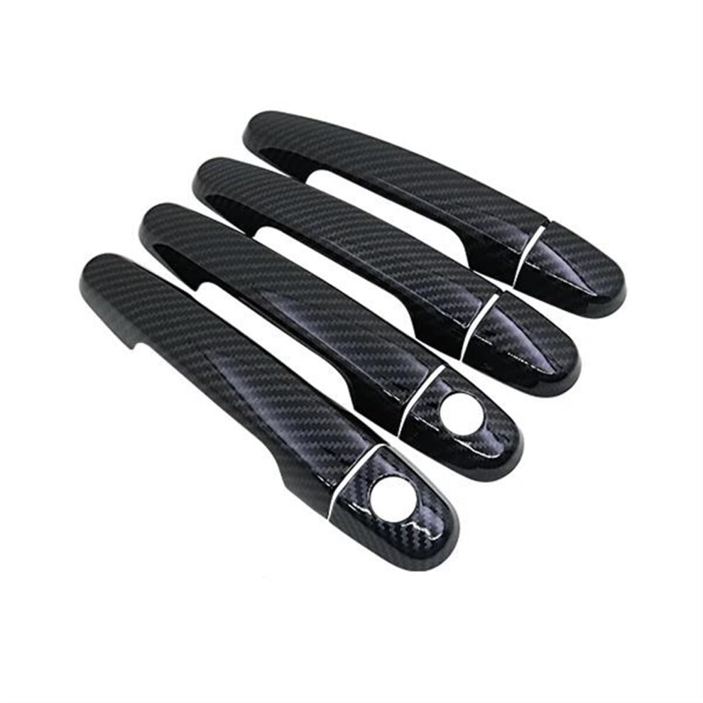 Scratch-Resistant Grip Cover For Toyota Highlander Xu20 2001-2007, Carbon Fiber Car Sticker Trim Set With 2 Keyholes Black 6276012322780