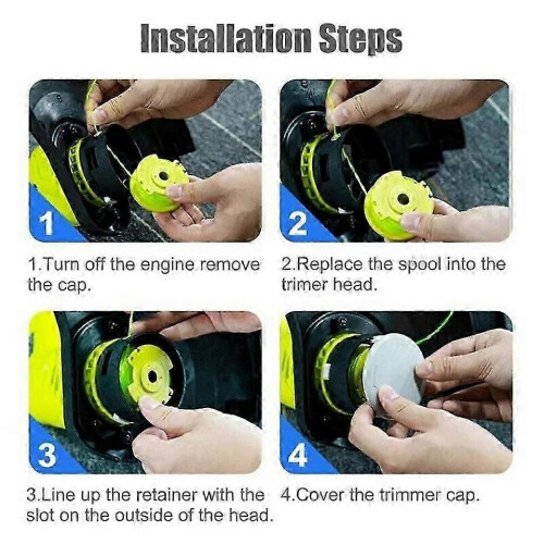 Ryobi RLT36B33 RY36LT33A-0 36V Trimmer Spool Replacement with 1 Cap
