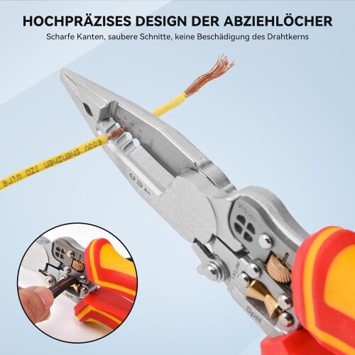 9-in-1 Wire Stripper with Voltage Tester, 1.7-3 mm Cable Stripper, Multi-Function Pliers for Stripping and Winding 2