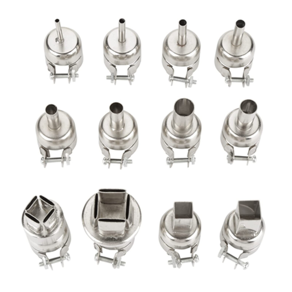 Hot Air Gun Nozzle Set 12Pcs Steel Nozzles For 850 Hot Air Soldering Station Repair Tools Accessories 6482260507774