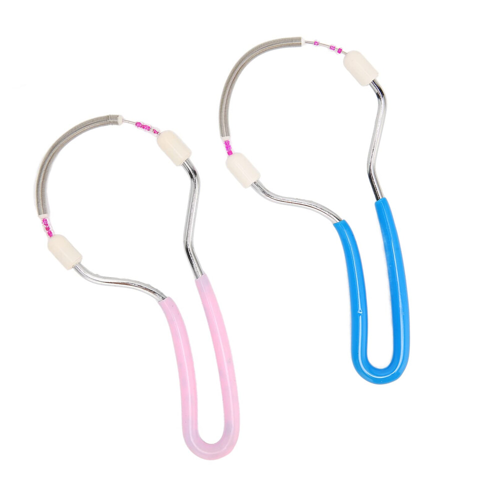 Spring Hair Remover, Facial Hair Removal for Upper Lip, Chin, Cheeks - Compact Lightweight, Blue and Pink Design