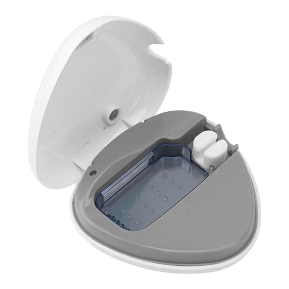 White Travel-Ready Rechargeable Toothbrush Cleaner & Sanitizer Portable Holder